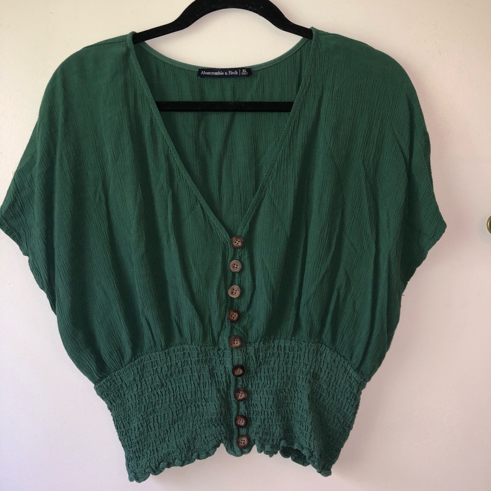 Green V Neck Top